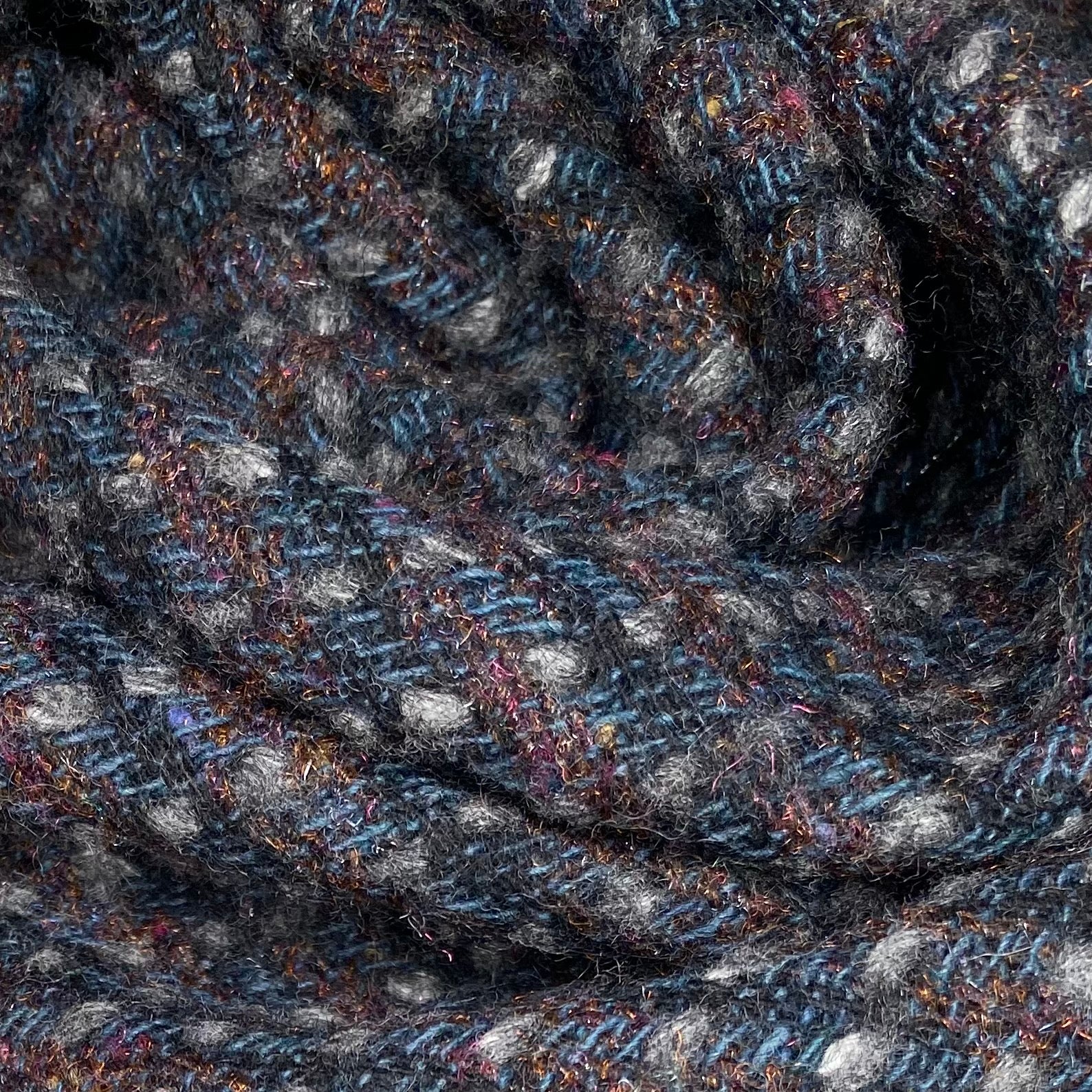 Wool Tweed Coating - Blue/Purple/Copper