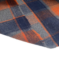 Plaid Coating Wool Blend - Orange/Blue/Grey