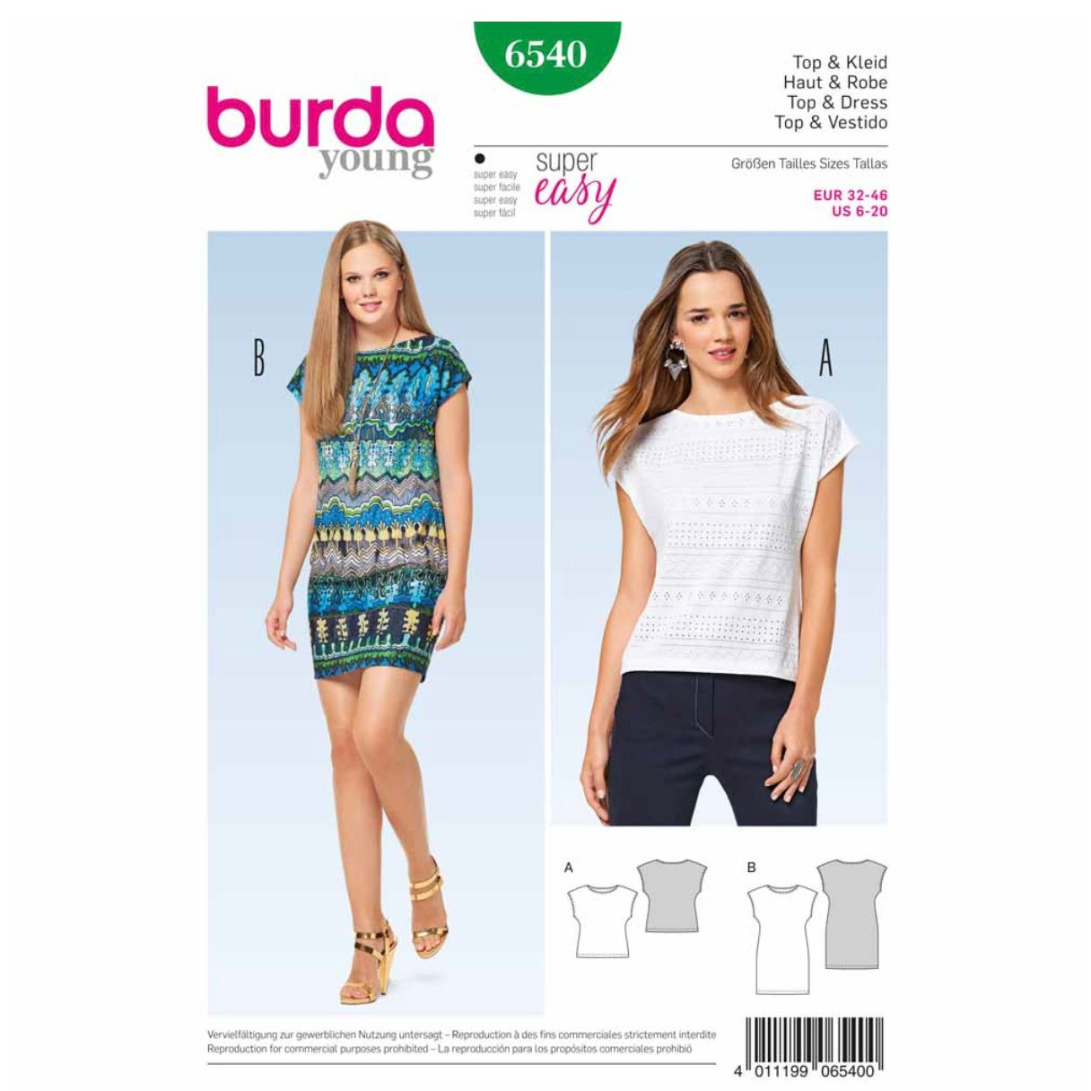 Top & Dress Sewing Pattern - Burda Style 6540