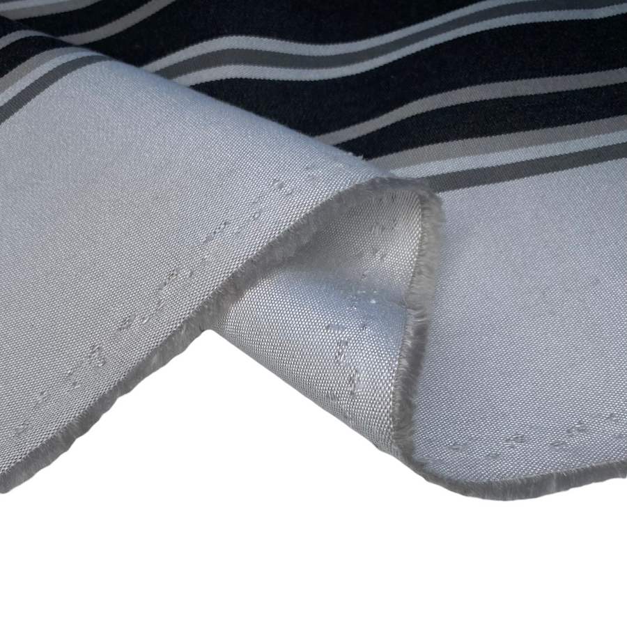 Sunbrella Striped Woven Upholstery - 48” - Grey/Black