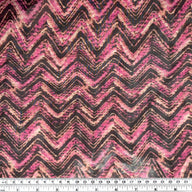 Printed Polyester Chiffon - Chevron - Pink/Purple