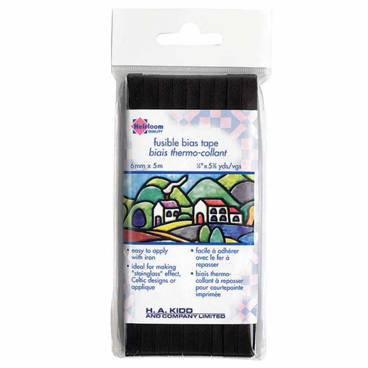 Fusible Bias Tape - 6mm x 5m Pack - Black