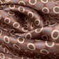 Printed Silk Charmeuse - Circles - Brown/Blue