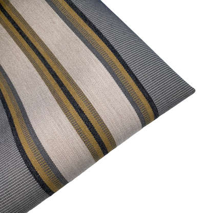 Sunbrella Striped Woven Upholstery - 48” - Grey/Beige/Gold