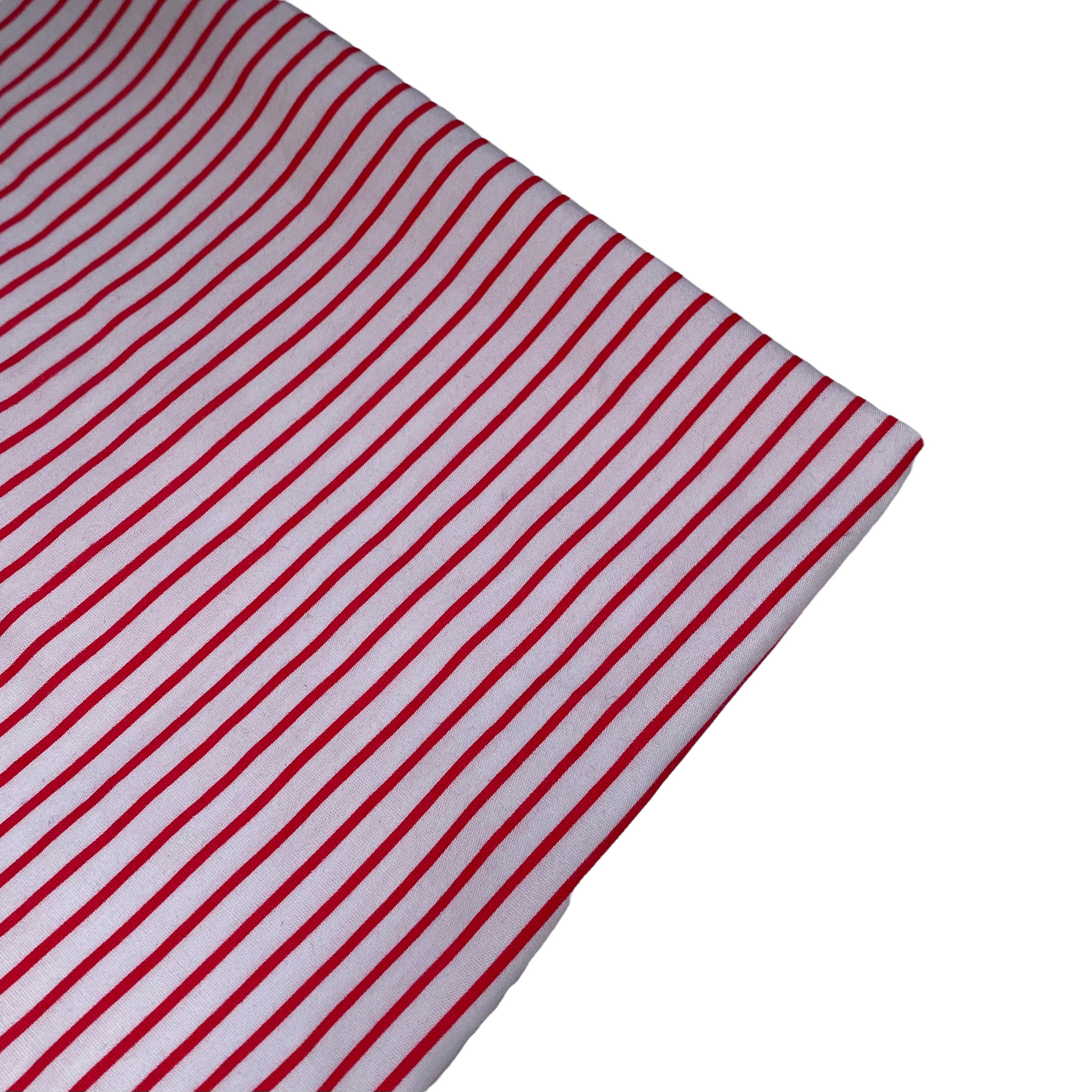 Striped Printed Cotton - White/Red