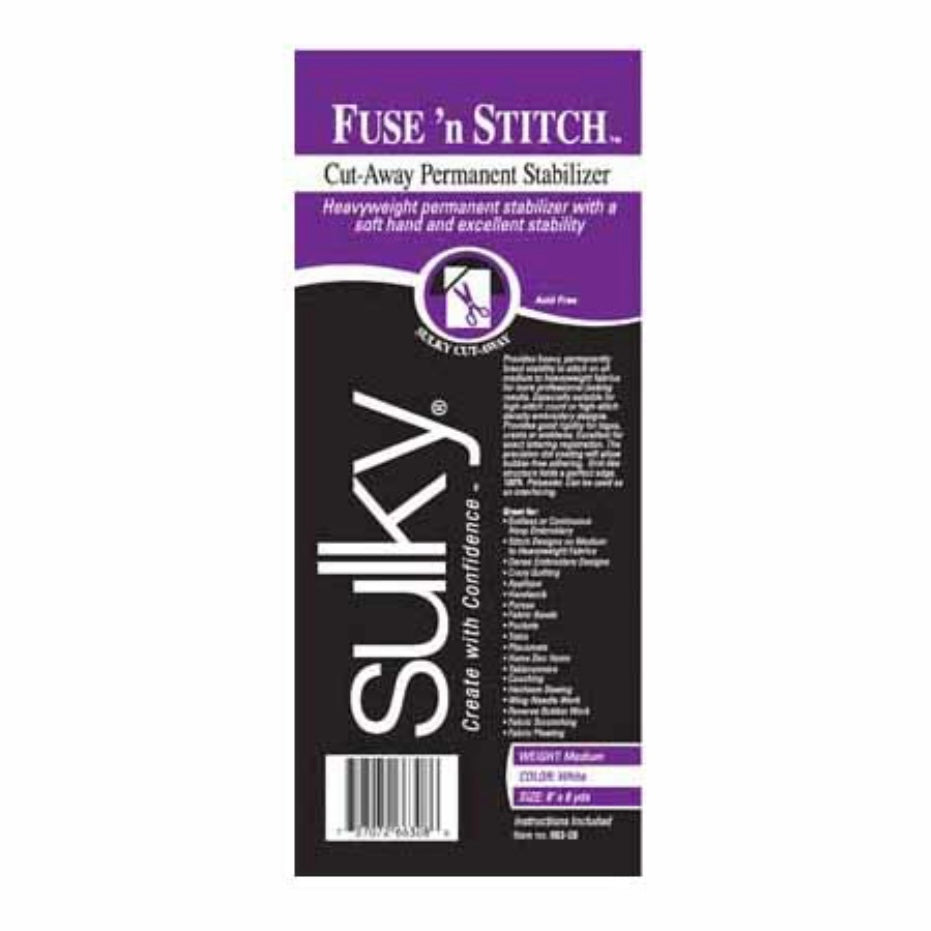Fuse 'N Stitch - White - 20cm x 7.3m (8″ x 8yd) roll