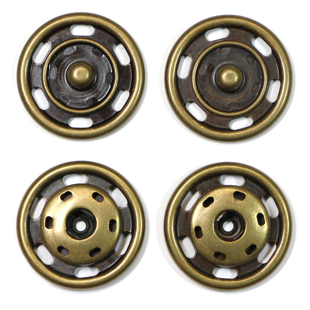 Sew On Snap Fasteners - 30mm (1 1/8″) - 2 sets - Nickel