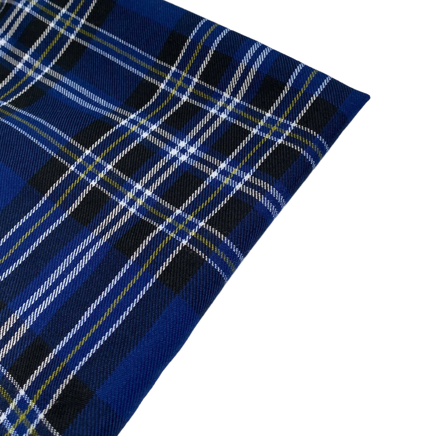 Plaid Wool Blend - Blue/Black/White/Yellow