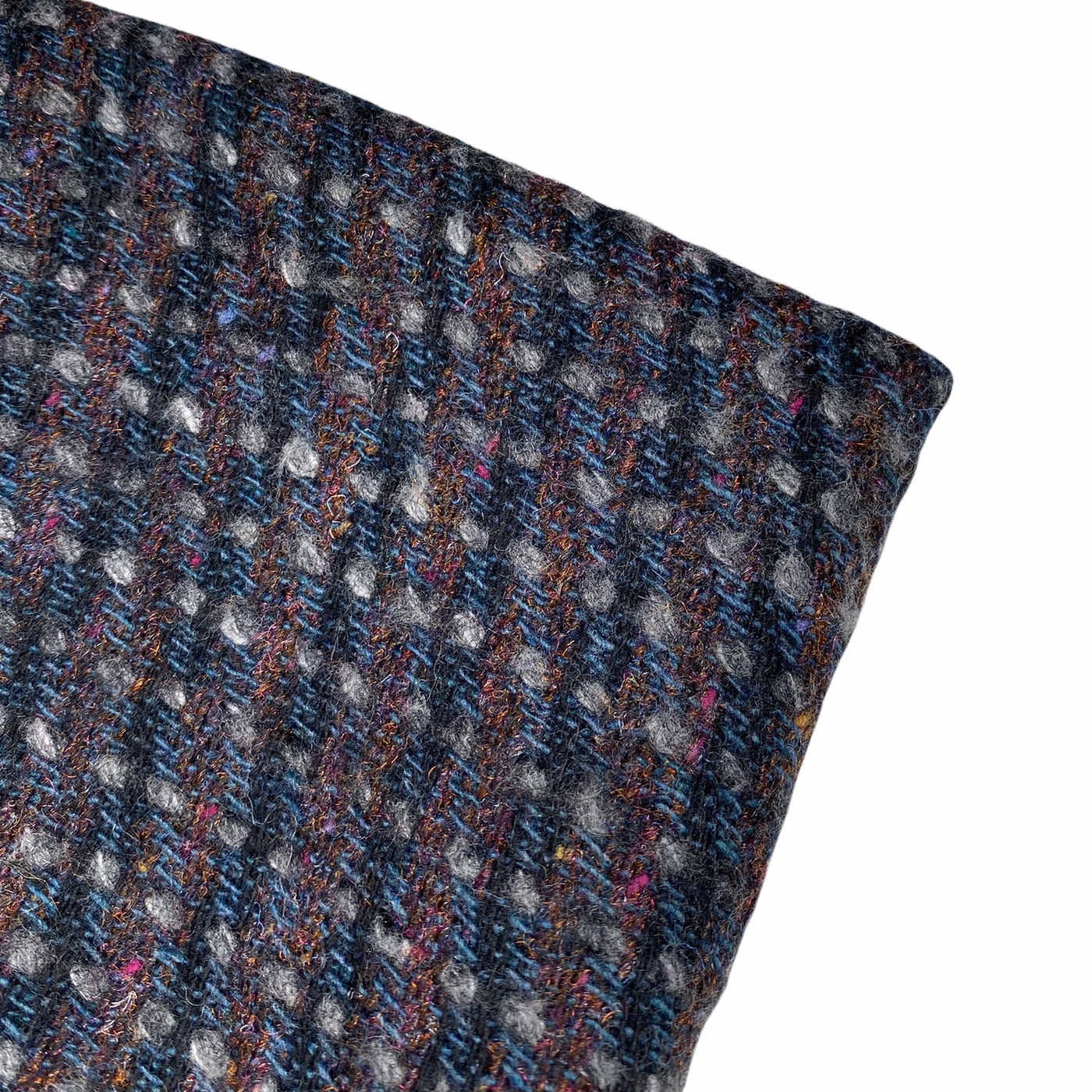 Wool Tweed Coating - Blue/Purple/Copper