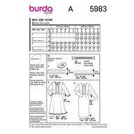 Dress with Waistband and a Wide or Narrow Skirt Sewing Pattern - Burda Style 5983