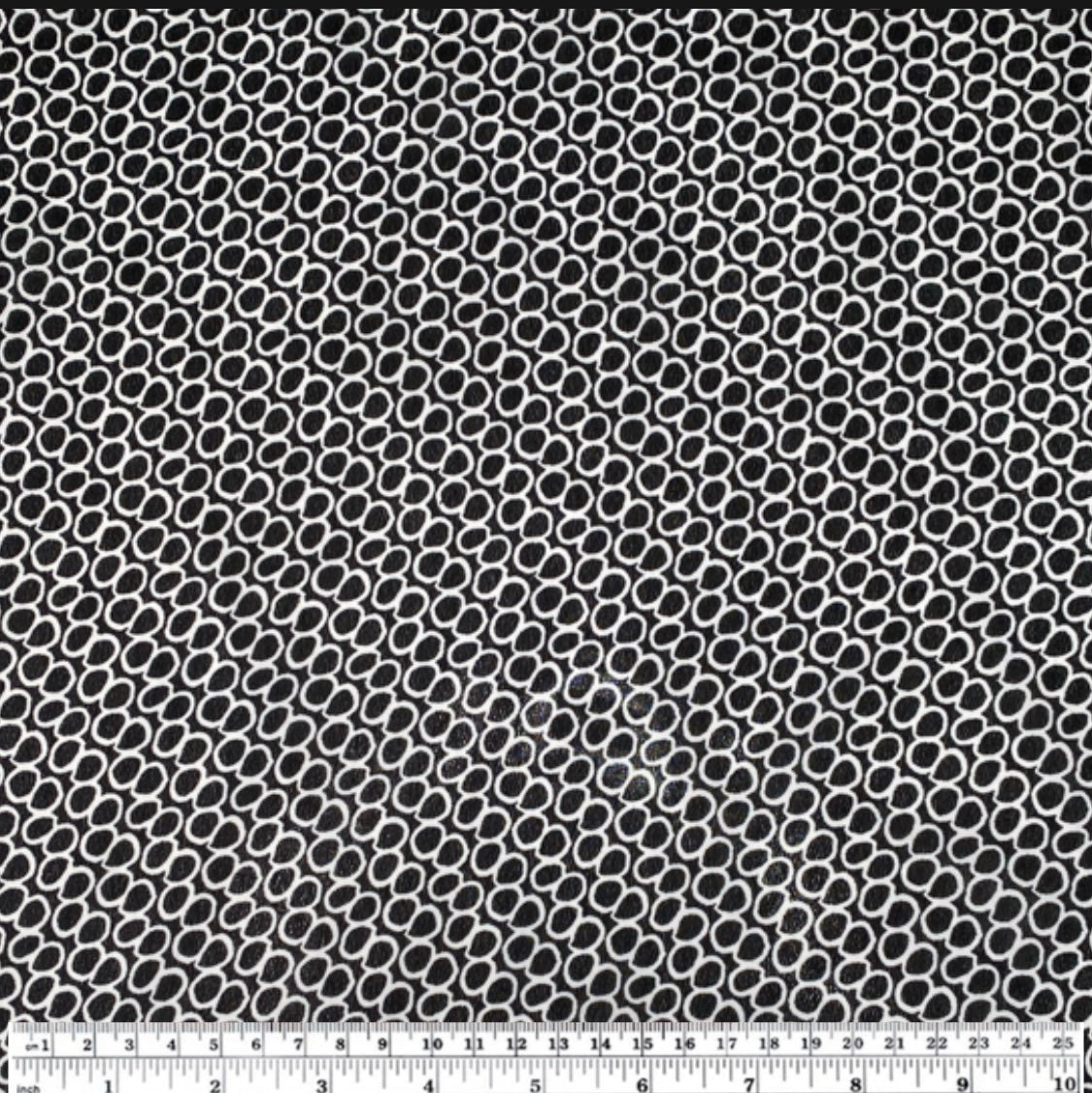 Printed Polyester Chiffon - Circles - Black/White