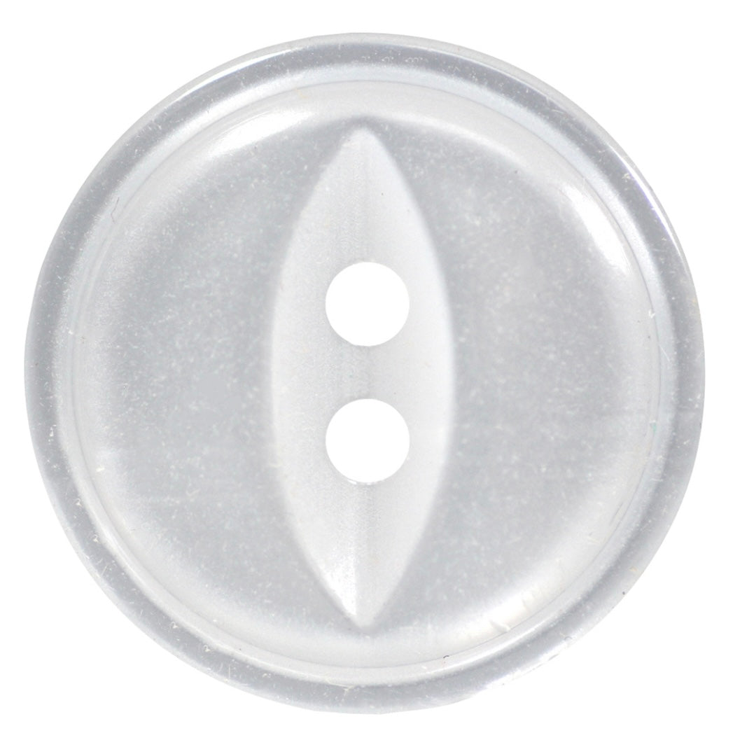Plastic 2-Hole Button - 8mm - White - 6 count