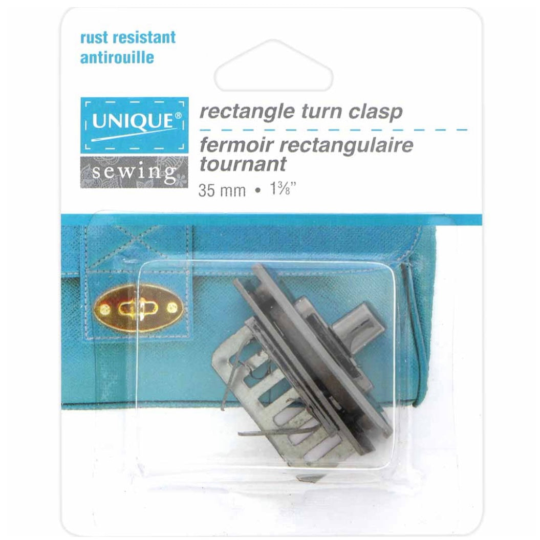 Rectangle Turn Clasp - 35mm - Gunmetal