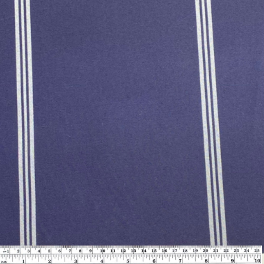 Sunbrella Striped Woven Upholstery - 48” - Navy/White