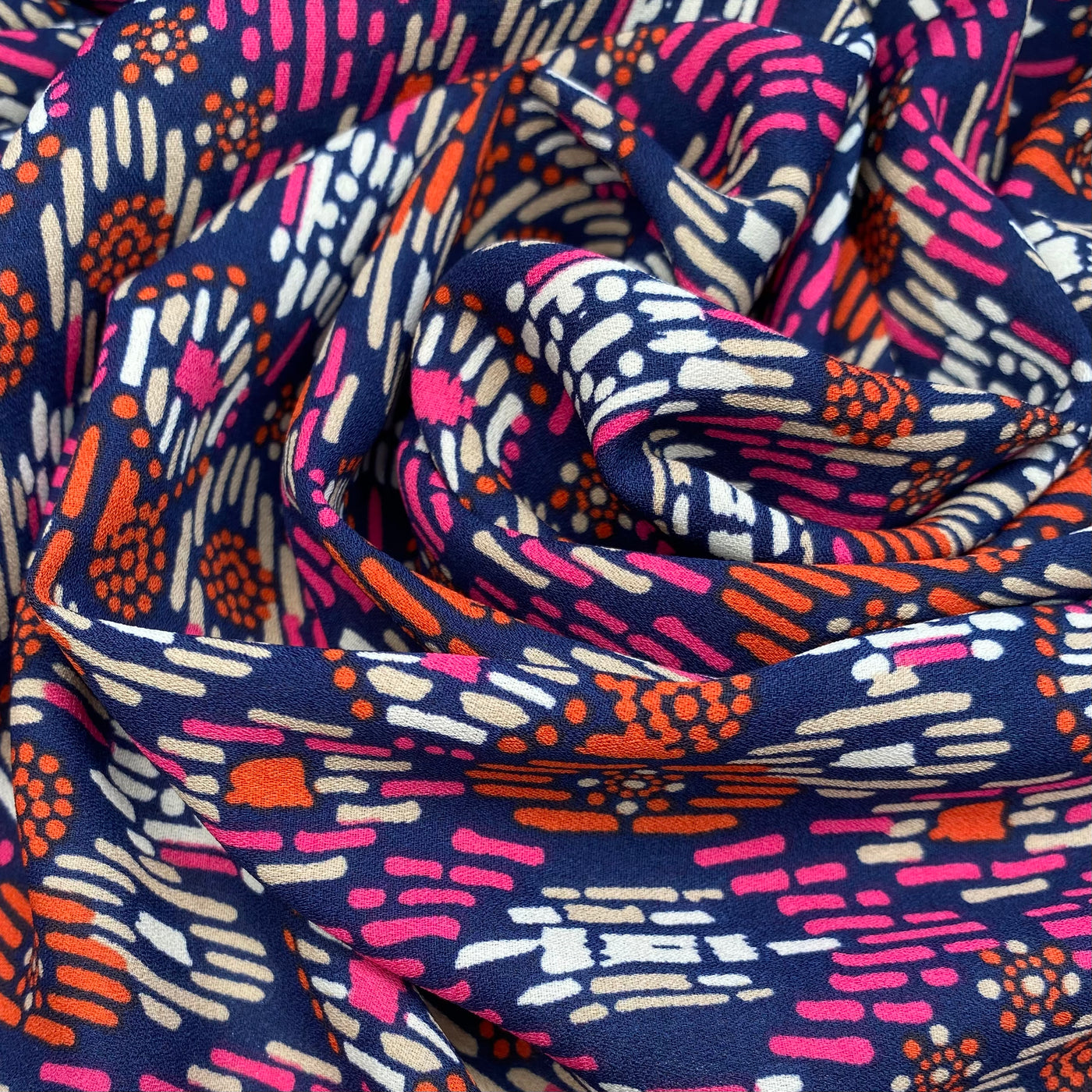 Printed Polyester Chiffon - 60” - Pink/Purple/Orange