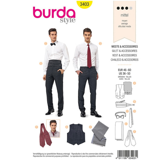 Men’s Vest/Accessory Pattern - 3403