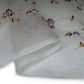 Embroidered Silk Organza - 42” - Off White/Purple/Brown