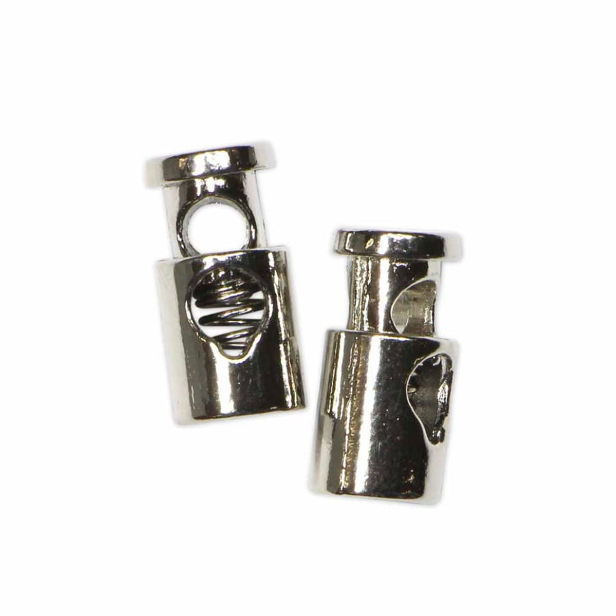Metal Cord Stops - Silver - 2 pcs