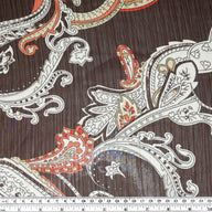 Paisley Crinkled Polyester Chiffon - 58” - Brown