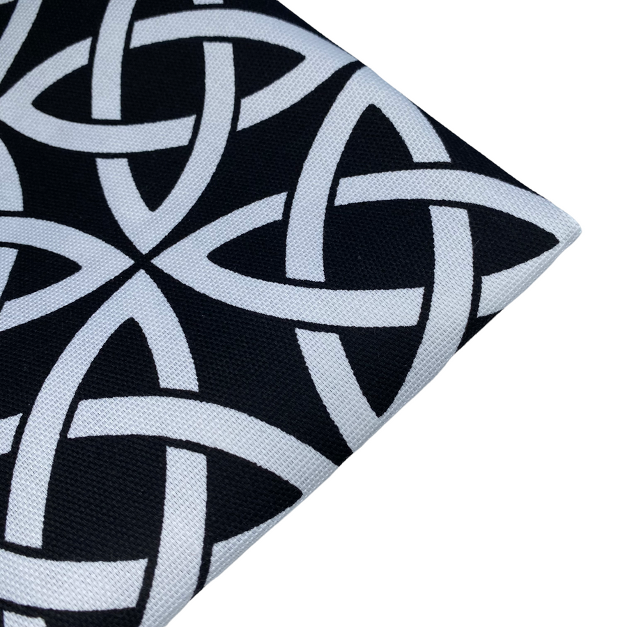 Printed Outdoor Upholstery - Celtic Knot - Black/White