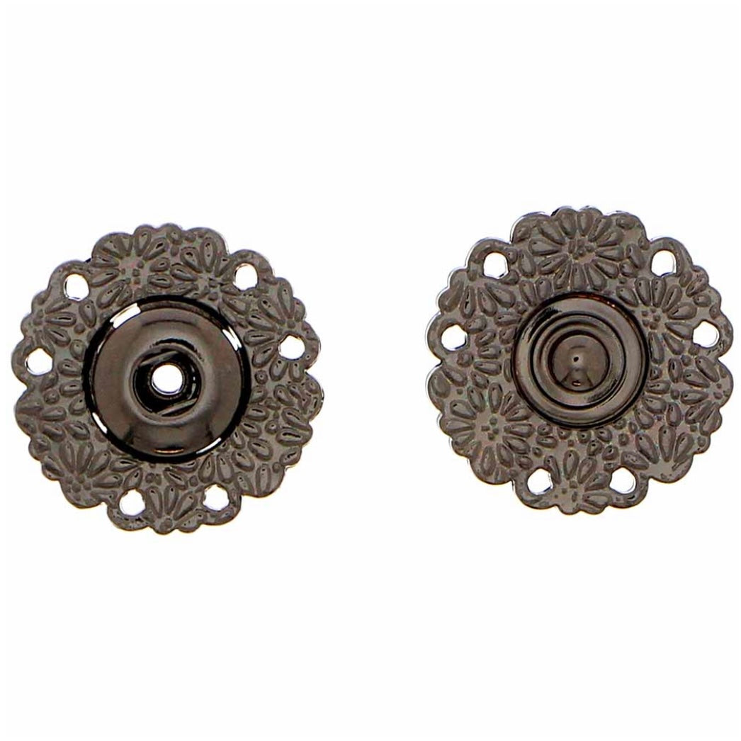 Decorative Snap Fastener - 25mm - 1 set - Silver