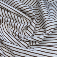 Striped Printed Cotton - White/Brown
