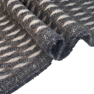 Patterned Wool Coating Diagonal Stripes - Grey/Cream/Brown