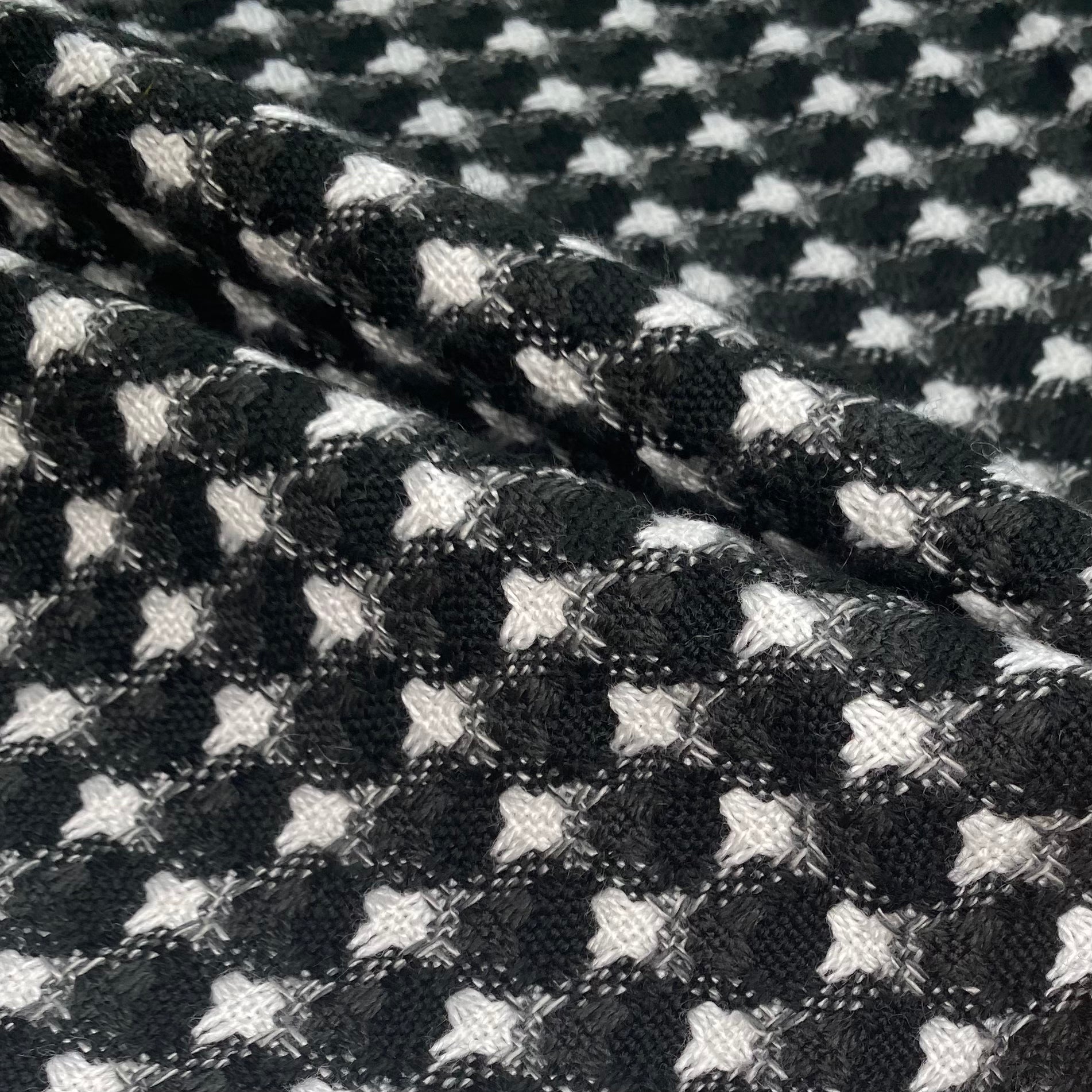 Woven Wool Coating - Black/White/Grey