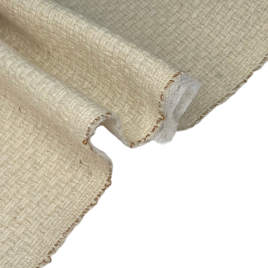 Pre-Interfaced Woven Wool Coating - Remnant - Ivory