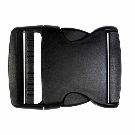 Single Adjust Parachute Buckle - Plastic - 50mm (2″) - Black