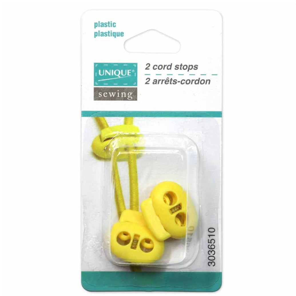 Plastic Two Hole Cord Stops - Black - 2 pcs