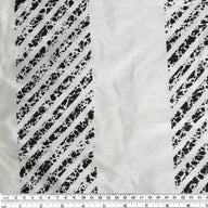 Striped Silk Shantung - White/Black