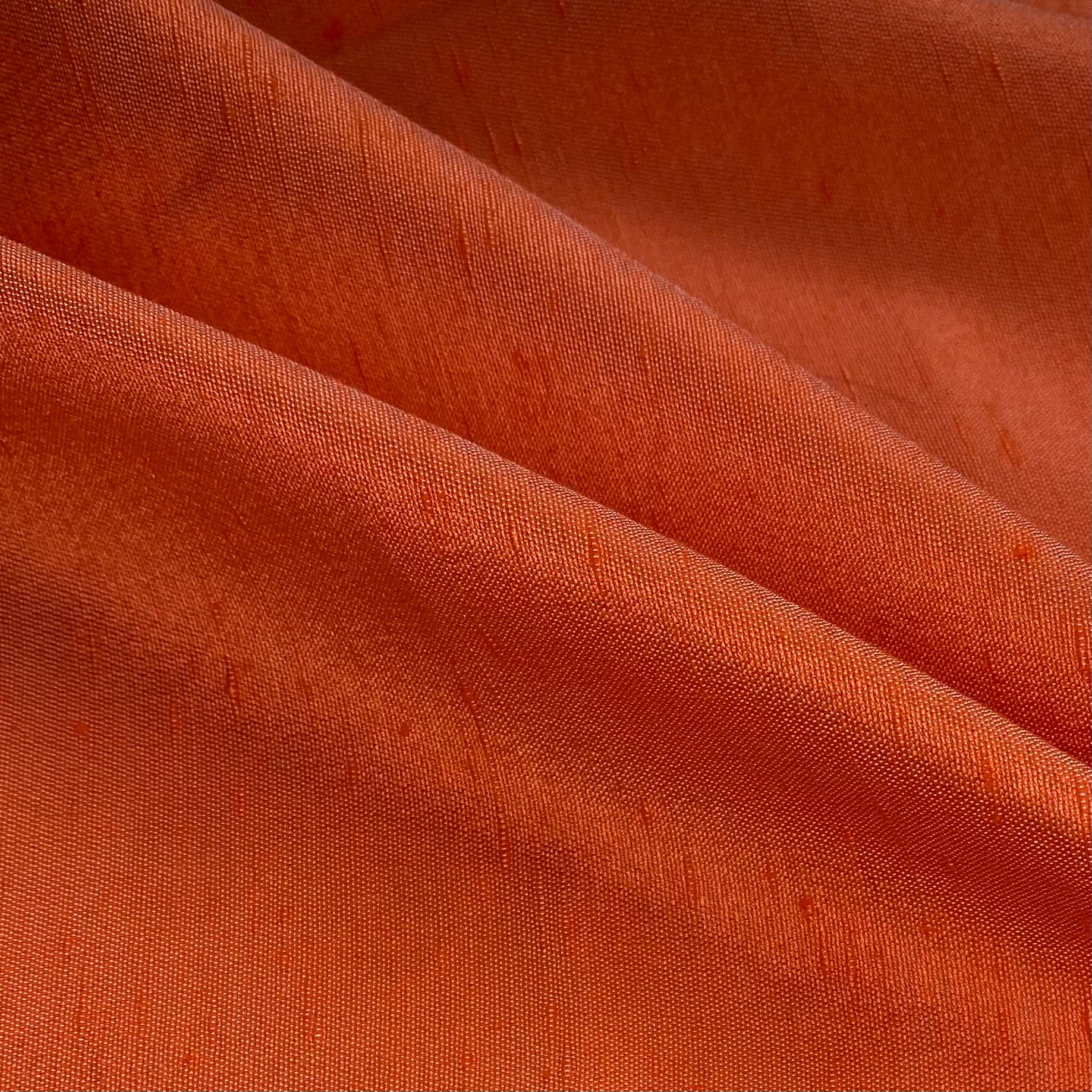 Polyester Shantung Satin - 48” - Orange/White