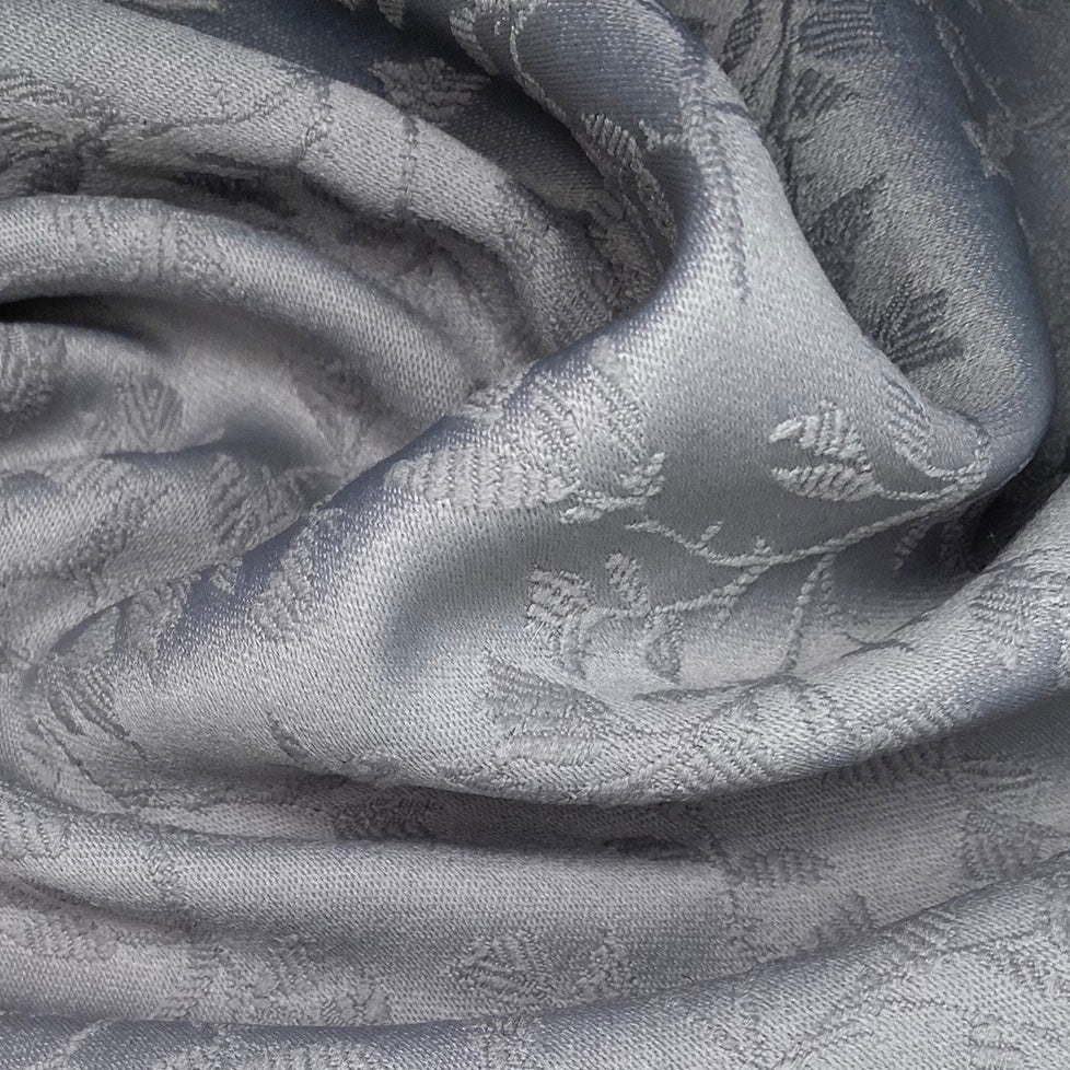 Floral Polyester Brocade - Grey