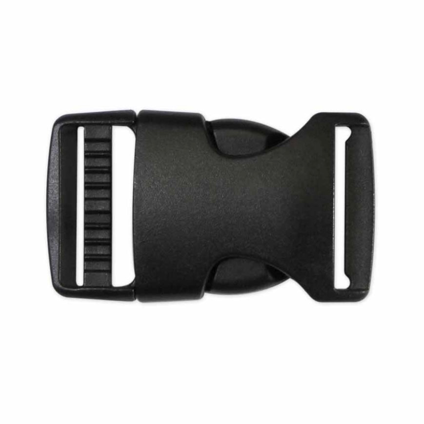 Single Adjust Parachute Buckle - Plastic - 25mm (1″) - Black