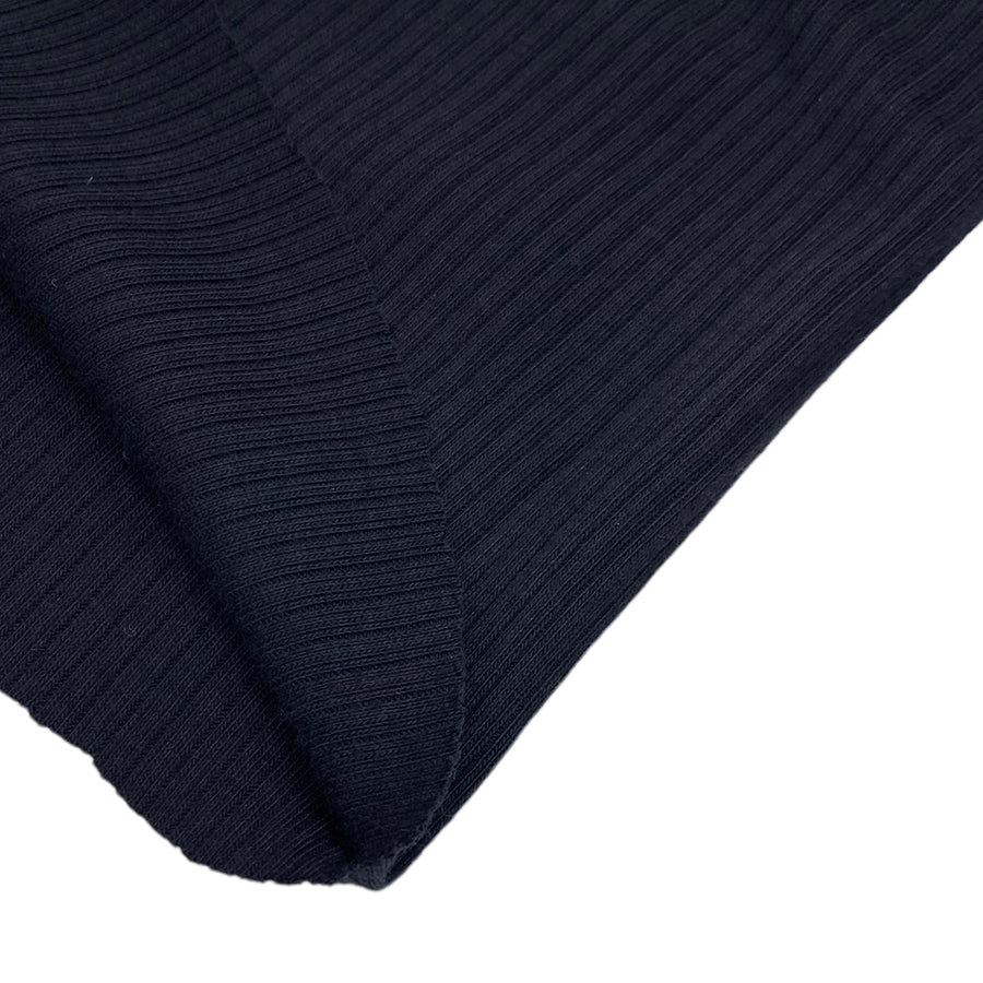 Cotton Rib Knit - Black - Remnant