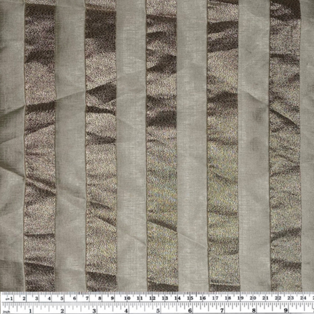 Striped Metallic Brocade - Gold