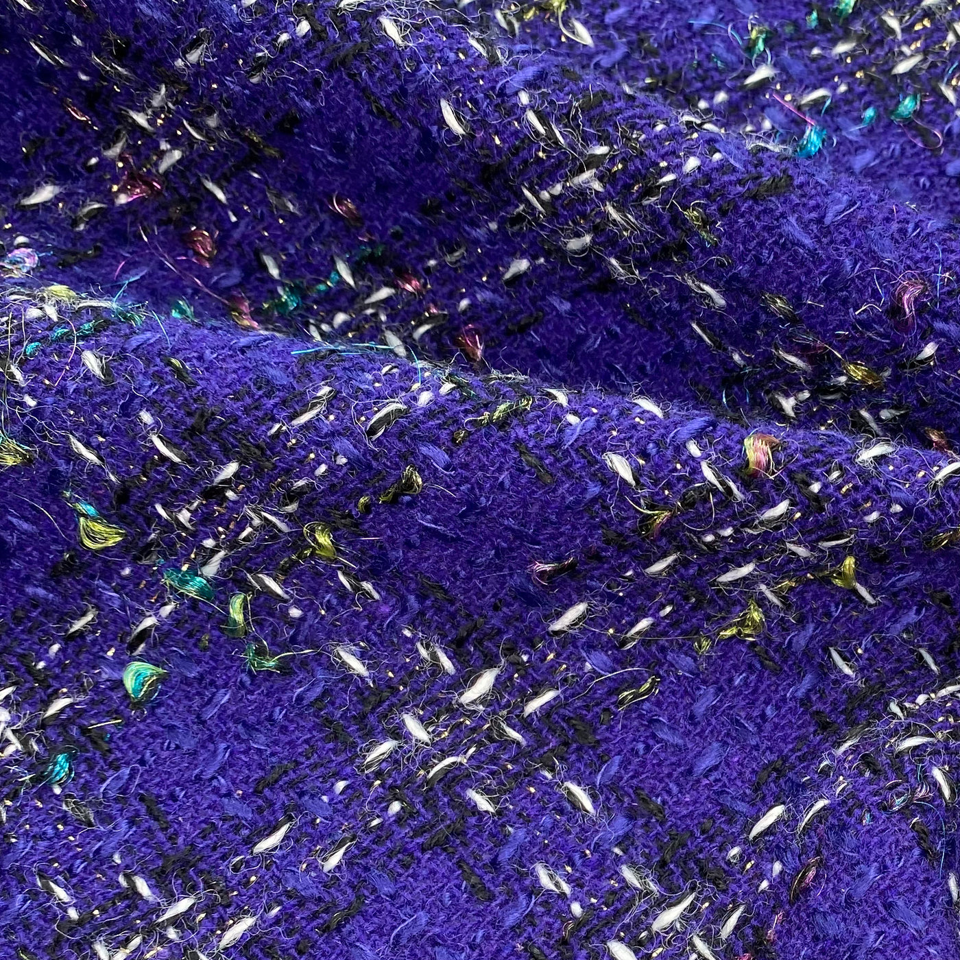 Wool Boucle Coating - Purple