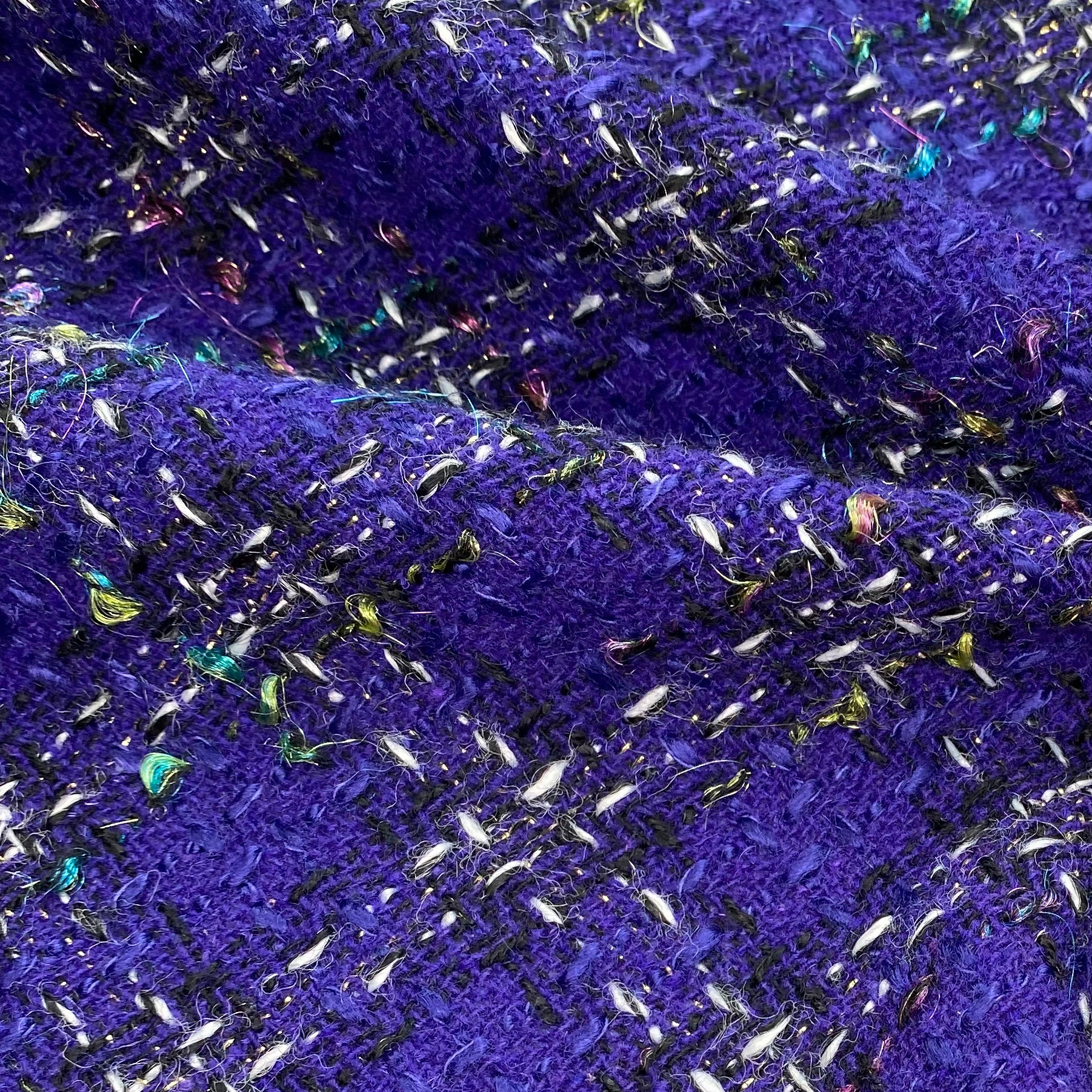 Wool Boucle Coating - Purple