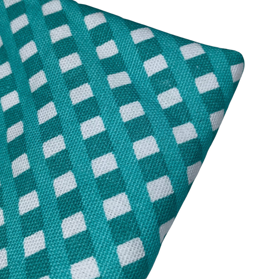 Printed Cotton Canvas - Teal/White