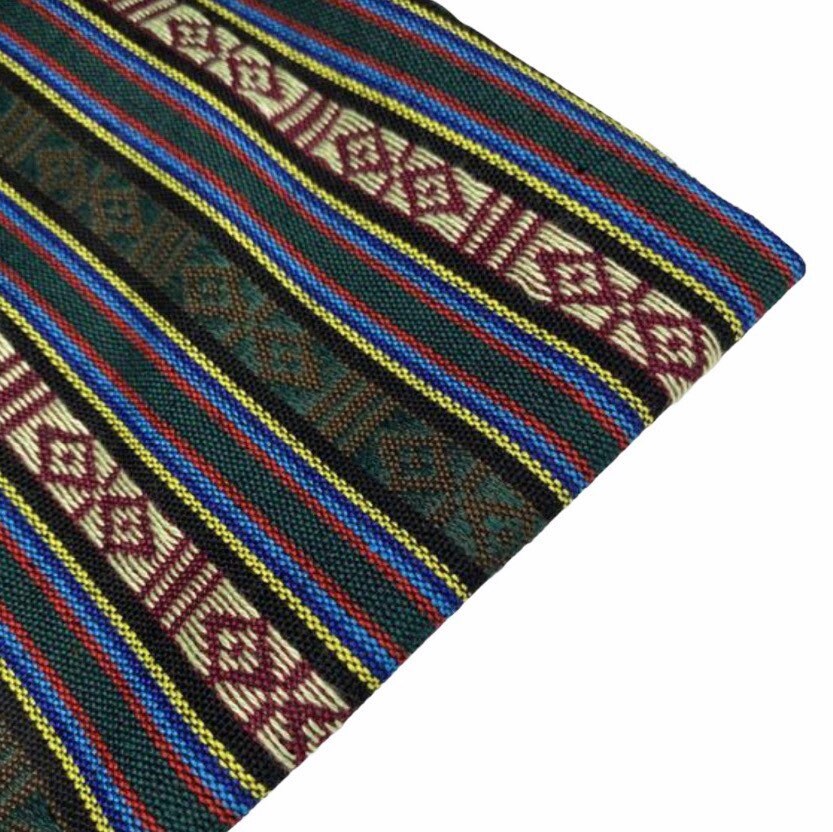Woven Polyester - Striped Aztec - Green