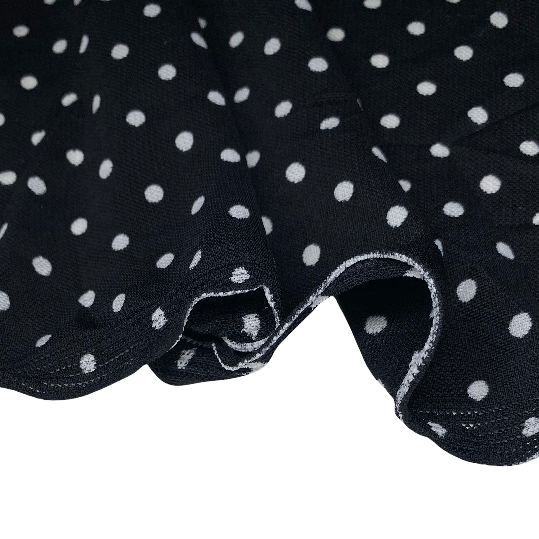 Printed Stretch Mesh - Polka Dot - Black/White