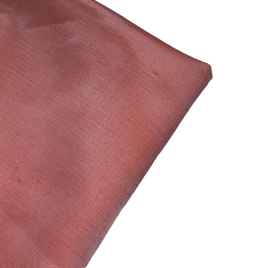Polyester Shantung Satin - 48” - Orange/White
