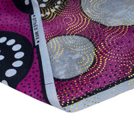 Waxed Metallic African Printed Cotton - Pink/Black/Grey