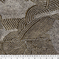 Patterned Upholstery - Designer Remnant - Black/Gold/Cream