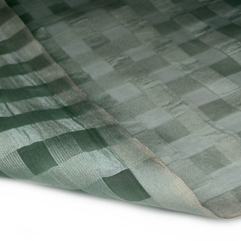 Plaid Silk Organza - Mint