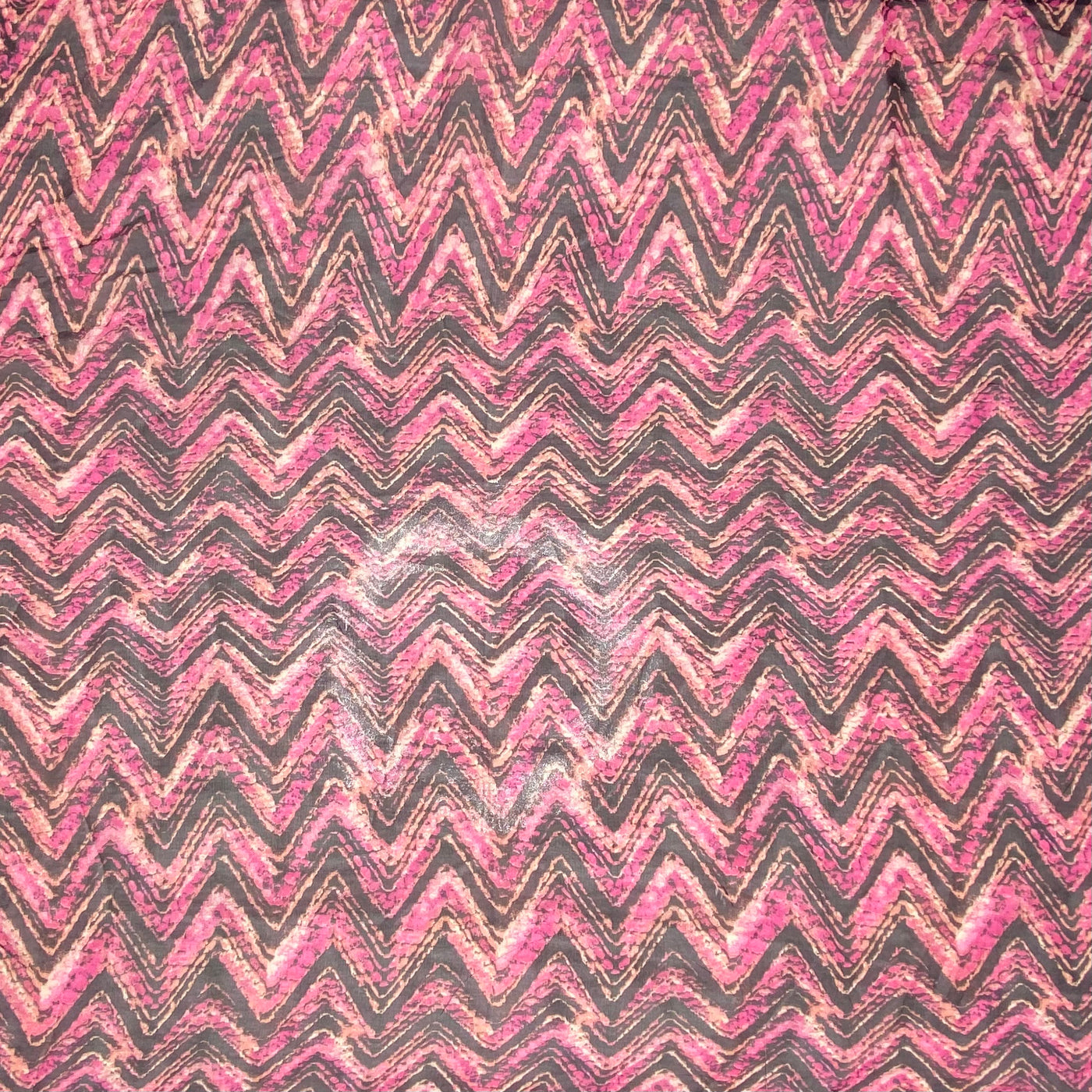 Printed Polyester Chiffon - Chevron - Pink/Purple