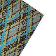 Patterned Polyester Knit - Argyle - Blue/Brown