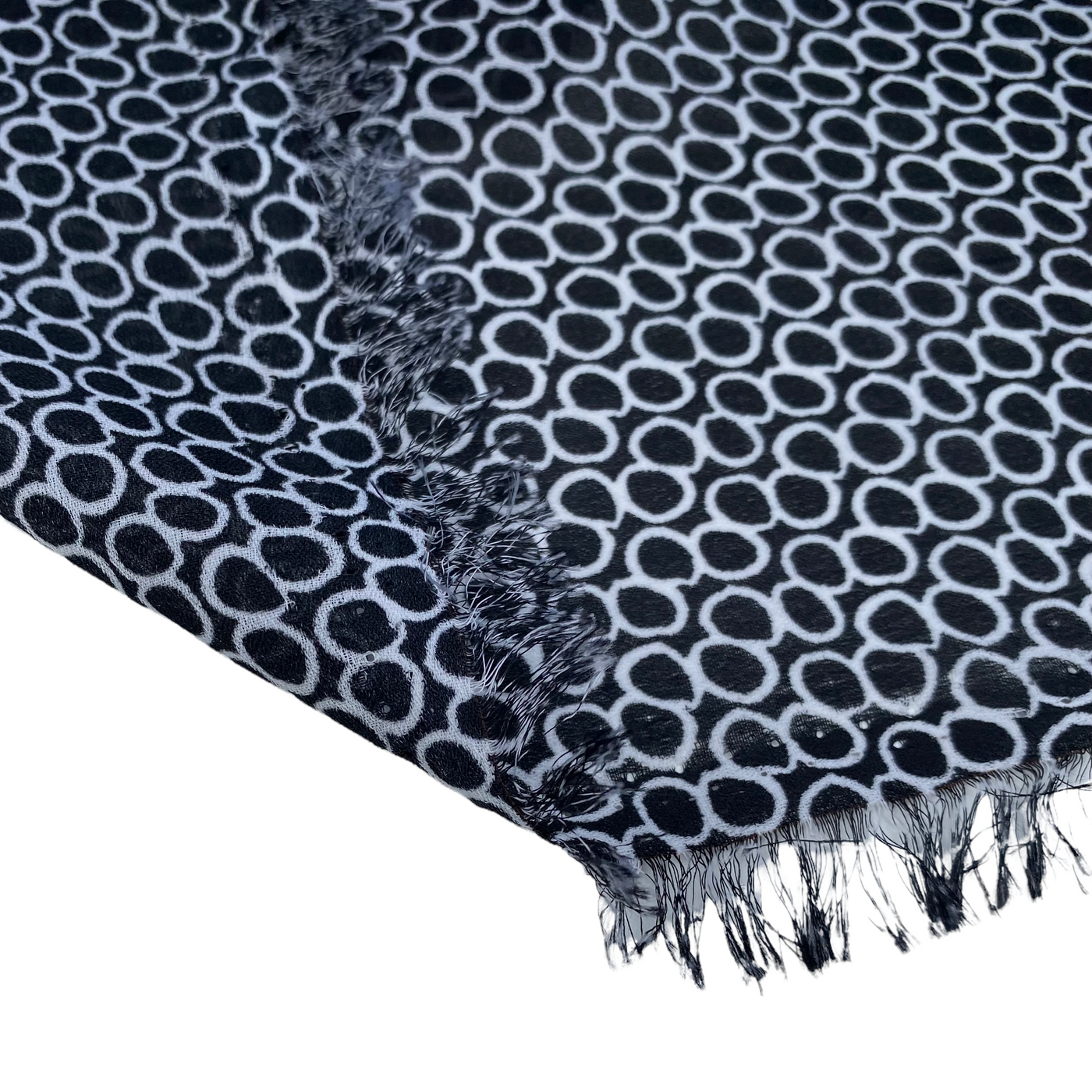 Printed Polyester Chiffon - Circles - Black/White