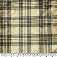 Printed Stretch Velvet - Plaid - Green/Gold